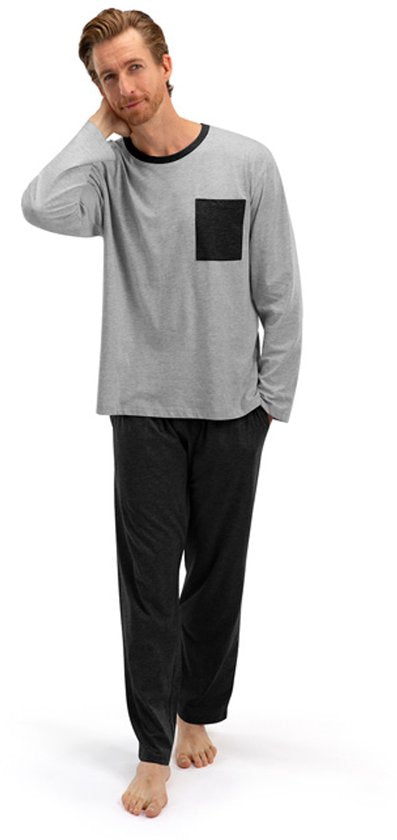 Milanoro - Pyjama homme en coton - Bleu - XXL