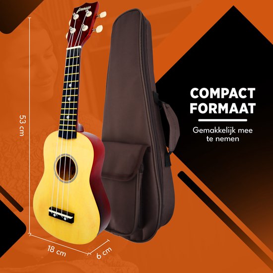 Finesse Ukulele - Starter set - 21" - Ukulele - Toy Guitar - Enfant - Instrument de musique - Couleur bois