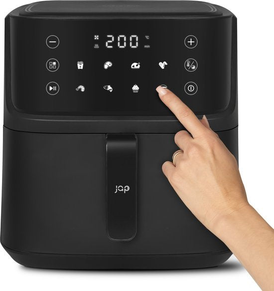 JAP Appliances Ascension - Airfryer XL - Friteuse à air chaud XXL - 2000W - Capacité 7,6L - 60ºC à 200ºC - Noir