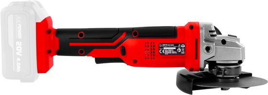 FERM - AX-POWER - AGM1126 - Batterie - Meuleuse d'angle - 125 mm - 20Volt - 8000t/min - Softgrip - Poignée latérale à deux endroits - Capuchon de protection réglable - Interrupteur de sécurité - Sans batterie et sans chargeur - Convient à la plate-forme d