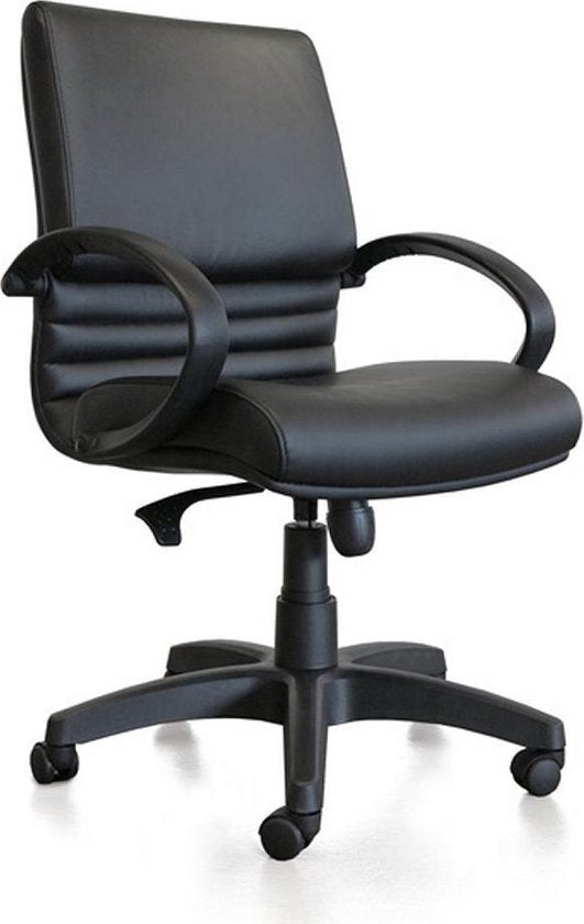 Siège de bureau Kangaro - LEANNA - cuir noir - capacité de charge max. 120 kg - K-850550