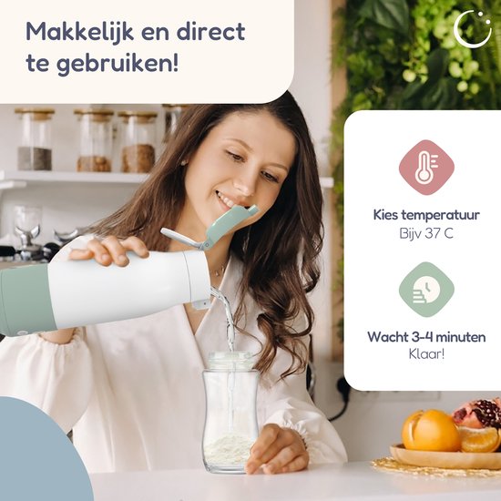 Chauffe biberon - Numsy - Thermos chauffant pour lait et eau - Sans fil - 350 ml