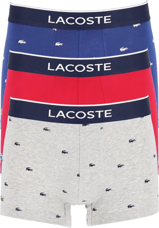 Lacoste Hommes 3-pack Trunk - Methylene/Silver Chine - Taille XL
