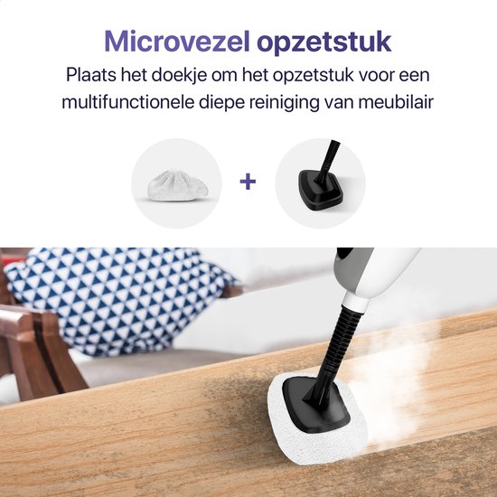 LUMAN 12 en 1 Nettoyeur à vapeur et sèche-mains - Nettoyeur de tapis - Nettoyeur de taches - Avec 10 accessoires et 3 chiffons en microfibre - Nettoie le sol, le canapé, la salle de bain et le tapis - Gris