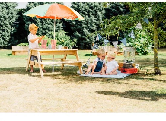 Table de pique-nique pour enfants avec parasol