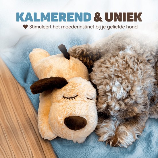 Vulpes Goods® Pets - Câlin de chien avec battements de cœur - Câlin de chiot - avec coussin chauffant