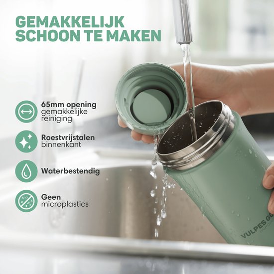 Vulpes Goods® BabyCare - Refroidisseur de lait pour les déplacements - Refroidisseur de lait maternel portable - Bouteille en acier inoxydable de 750 ml + 2 bouteilles de 300 ml sans BPA - Refroidissement jusqu'à 24 heures - Refroidisseur de lait maternel