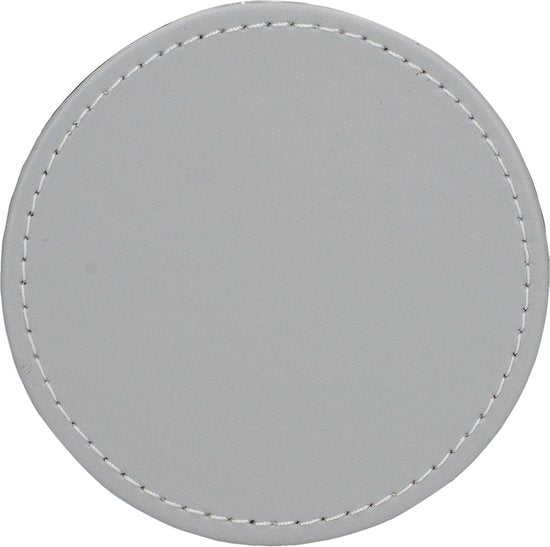 Sous-verres Creative Tops 10 cm en cuir synthétique gris/bleu 4 pièces