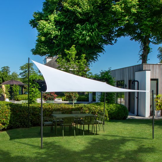 VONROC Premium Toile d'ombrage - Carré - 360x360 cm - Hydrofuge - Blanc - Sac de rangement et cordon de fixation inclus