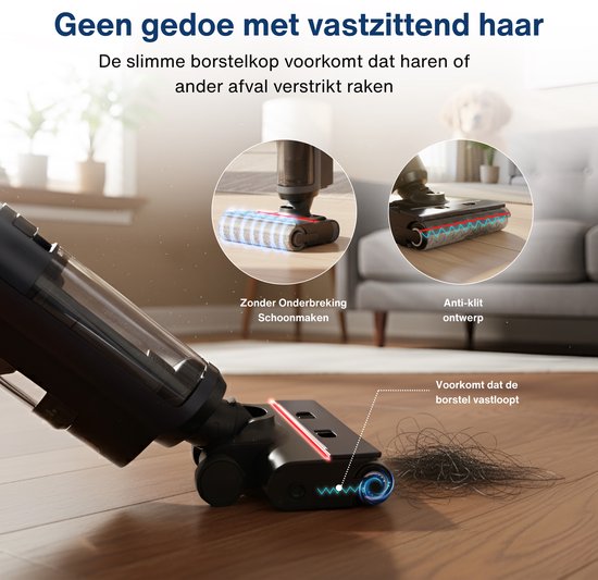 Samako Aqualis S1 - Aspirateur avec fonction serpillière - 2-1 Floor cleaner - Wet Dry Mop Vacuum cleaner - Self-cleaning and Drying - 35min battery life