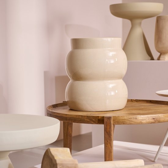 Mica Decorations Table d'appoint Vendi - H40 x Ø35 cm - Céramique - Crème