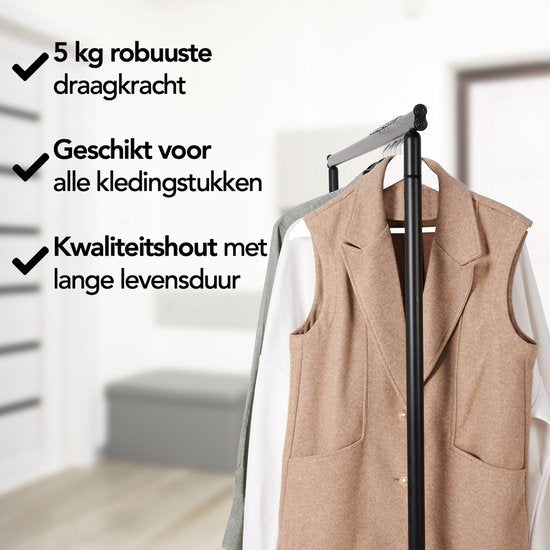 Infinity Goods 30 cintres en bois blanc - Cintre - Règle pour pantalons et encoches - Crochet en métal - Adultes - 30 pièces - Blanc