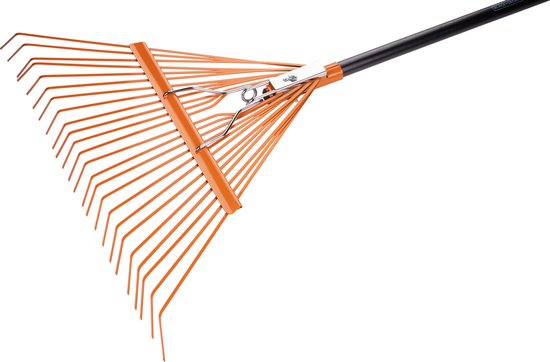 Râteau de Jardin - BLACK+DECKER - Râteau à Feuilles avec Poignée Confortable - 164 x 60 x 3 CM - Orange/Noir