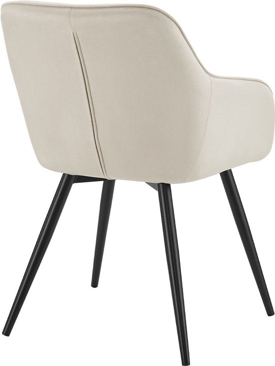 Chaise longue / Chaise à manger Tarje - 2 pièces - Couleur sable - Velours