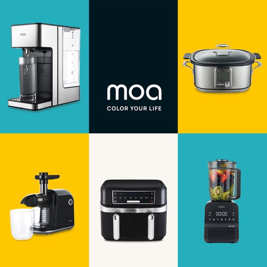 MOA Multicooker - Mijoteuse - 8 fonctions de cuisson - 6 litres - 1250W - Cuiseur de riz - Cuiseur vapeur - Cuiseur sous vide - Yaourtière - acier inoxydable - MC01S