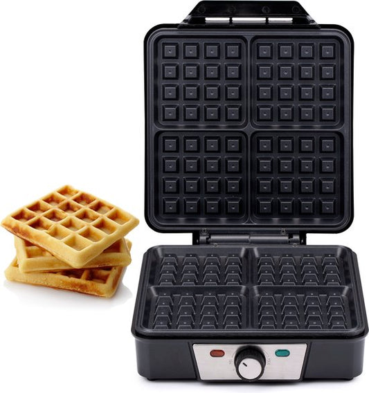 gaufrier alpina - gaufres de Bruxelles - revêtement antiadhésif - 4 gaufres - 1200W