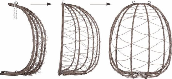 Fauteuil suspendu Juskys - Base incluse - Max 150 kg - 95 × 95 × 196 cm - Beige