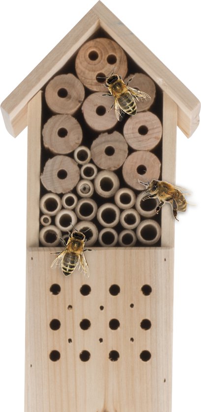 Lifetime Garden hôtel à insectes - bois - 160 x 14,5 x 10 cm - sur poteau