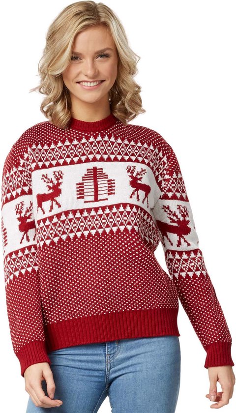 Dressforfun Pull de Noël Winter Wonderland rouge et blanc pour femme S - habillement costume halloween déguisement carnaval déguisement carnaval - 303355