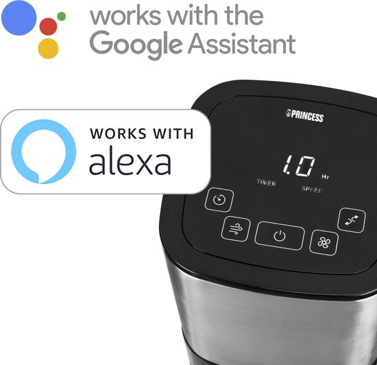 Ventilateurs - Princess 350000 - Ventilateur tour intelligent ; Noir ; Fonction minuterie ; Ventilateur ; Ventilateur intelligent ; Télécommande et contrôlable par application ; Refroidissement économe en énergie