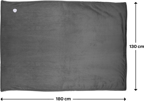 Inventum HB180G - Couverture électrique - Couverture chauffante - Couverture - 1 personne - 180x130 cm - Polaire - Gris