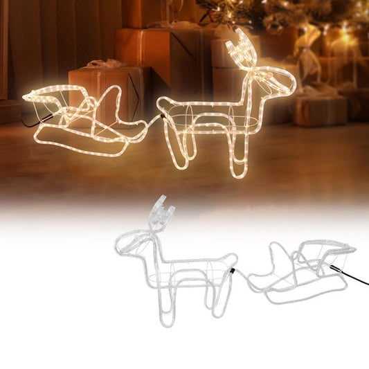 Westfalia Éclairage extérieur - Renne avec traîneau - Blanc chaud