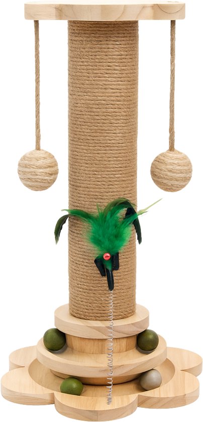 By Cee Cee Scratching Post - griffoir pour chat - griffoir pour chat - jouet en bois pour chat - idéal pour plusieurs chats - 25x25x50cm - Kira