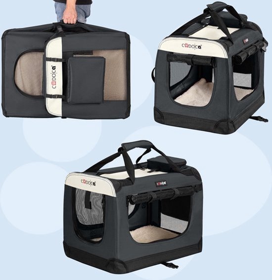 Cadoca Dogs & Cats Travel Basket L - 70x52x50cm - Anthracite