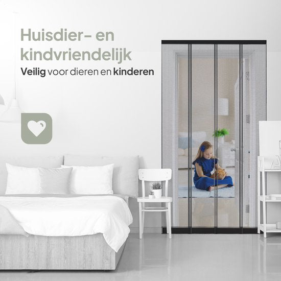 O'DADDY® Fly Curtain Slat Screen - 100x260 cm - Rideau de porte - Porte - Design ajustable - Fibre de verre - Moustiquaire de porte noire