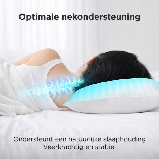 Oreiller CozySense® - Lot de 2 - 50x70 CM - Oreiller de sommeil de qualité supérieure - Enveloppe 100% coton - Oreiller - Oreiller de soutien pour les dormeurs sur le côté, le ventre et le dos