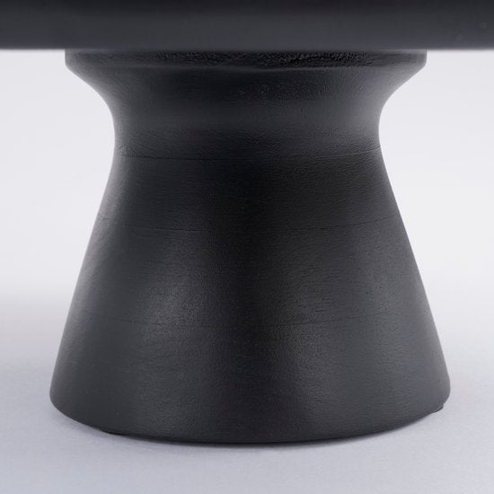 Mica Decorations Assiette à Gâteau Tallo - H10 x Ø30 cm - 100% Bois de Mangue FSC - Noir