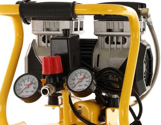 Stanley Compressor, compresseur d'air sans huile, compresseur silencieux, vertical, 1 hp, 8 bar, capacité du réservoir 50 L