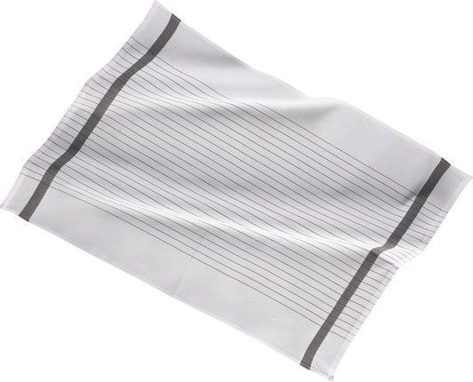 Torchon 50x70cm, set3, rayure centre blanc, gris