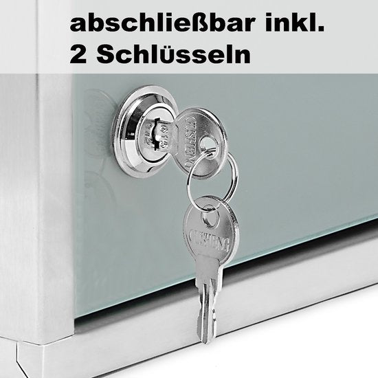 Monzana - Armoire à pharmacie avec serrure - Argent - acier inoxydable - 48,5cm x 25cm x 12cm