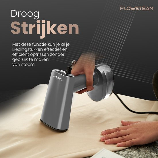 FLOWSTEAM® Luxury Clothes steamer - Défroisseur à main - Défroisseur à linge - Matte Gray Edition