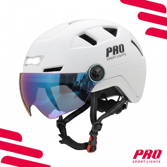 Speed Pedelec Helmet with Visor & Earmuffs Cycling Helmet Adults - White - Medium - NTA8776