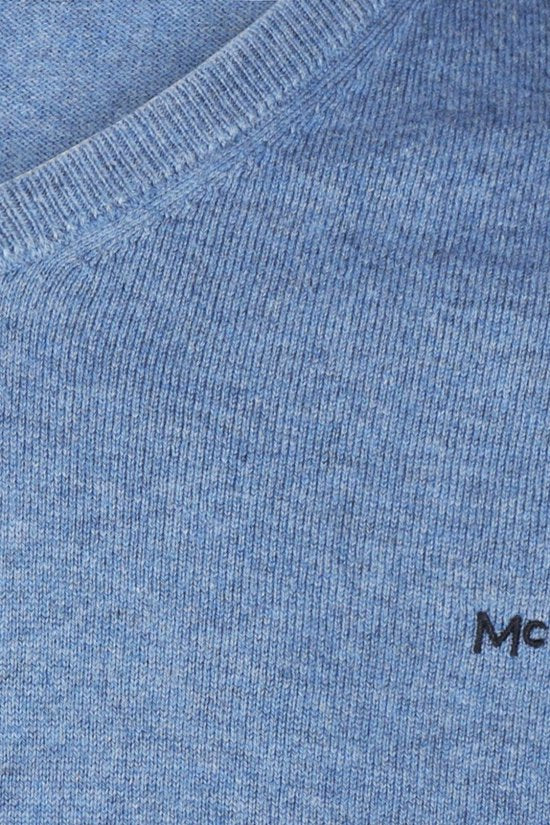 Pull McGregor Laine Mérinos Col en V Bleu Vintage - Taille XL - Hommes - Pullovers