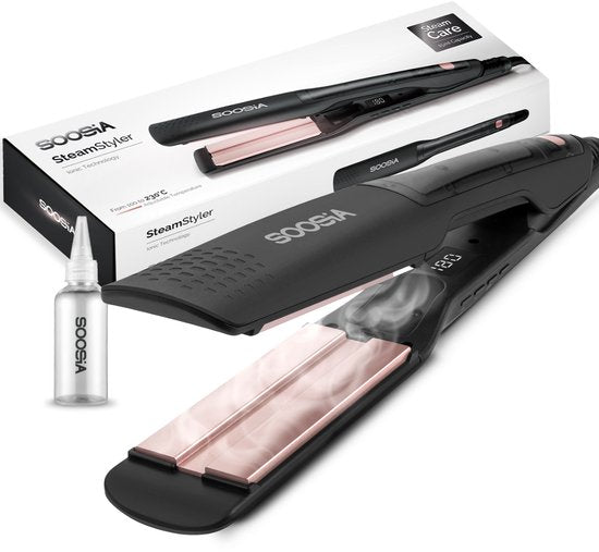 Soosia SteamStyler - Fer à lisser et à friser à vapeur - Technologie vapeur - Réglable de 100°C à 230°C