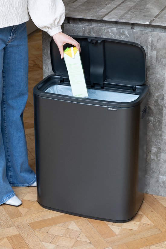 Brabantia Bo Touch Bin Poubelle - 1 compartiment - 60 litres - Confident Grey