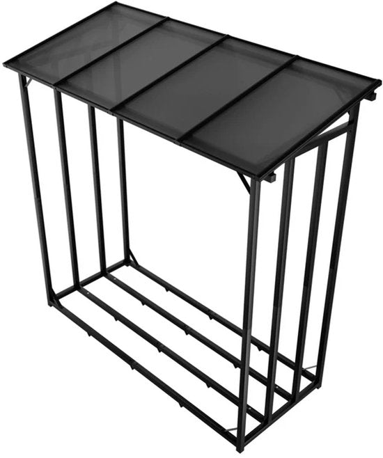 Support pour bois de chauffage / Support pour bois - Extérieur - Toit et bâche inclus