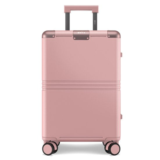 ONYX Hybrid Pro Hand Luggage Suitcase 35 Litres - Polycarbonate recyclé et design sans fermeture éclair - Valise de voyage avec serrure TSA et roues pivotantes - Trolley léger - Candy Pink