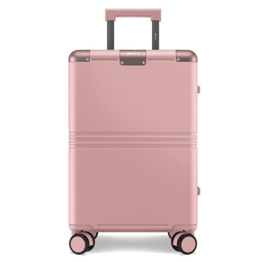 ONYX Hybrid Pro Hand Luggage Suitcase 35 Litres - Polycarbonate recyclé et design sans fermeture éclair - Valise de voyage avec serrure TSA et roues pivotantes - Trolley léger - Candy Pink