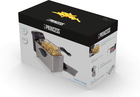 Friteuse 3 litres - Princess 182626 Family Castel friteuse 3 litres - Zone froide - Capacité 3 litres - friteuse Princess - 2000W