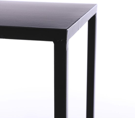 Mica Decorations Table d'appoint Goa - Lot de 2 - L30 x L30 x H70 cm - Métal - Noir