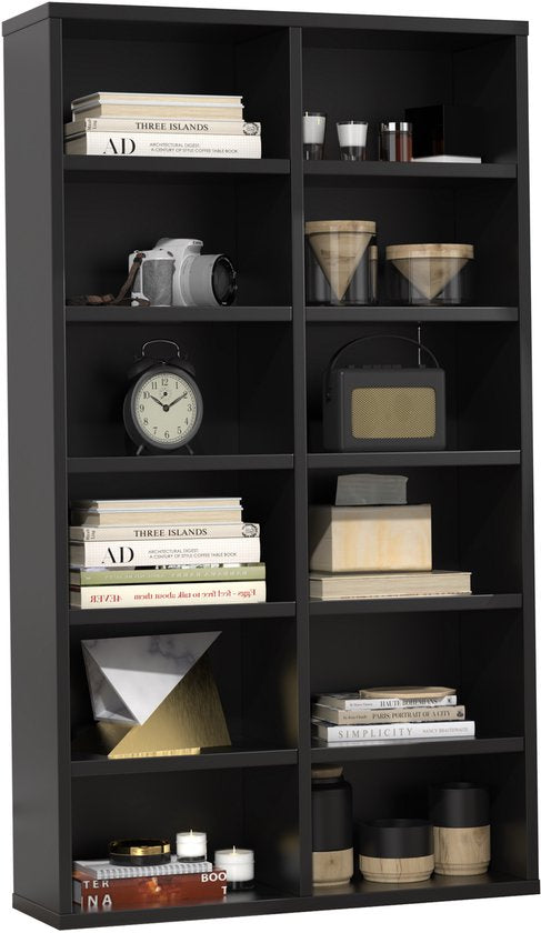 Armoire de rangement CD DVD - armoire à compartiments collections miniatures - noir