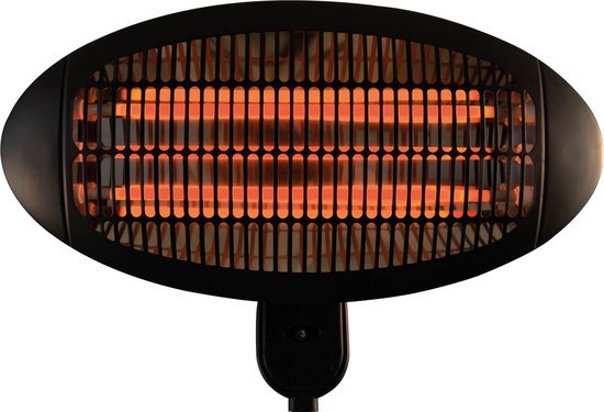 BRASQ Chauffe-terrasse électrique pendant PHW100 - Chauffe 2000W - 3 niveaux de chaleur - Intérieur et extérieur - Résistant aux éclaboussures - Noir