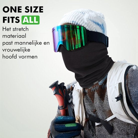 Travelhawk Neckwarmer - Hommes et femmes - Convient pour les sports d'hiver, la randonnée, le cyclisme et le scooter/moto - Écharpe à col roulé - Noir