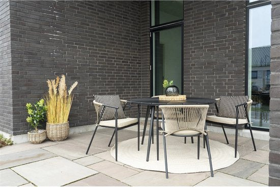 House Nordic Garden Table Atlanta Plastic Black Ø120cm