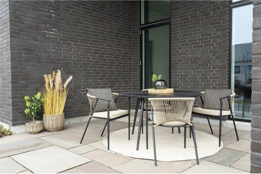 House Nordic Garden Table Atlanta Plastic Black Ø120cm