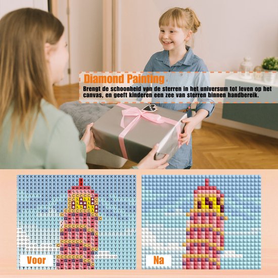 Rubye® Mini peintures de diamants - 2 pièces - Set - Adultes - Peinture de diamants pour enfants - Tour de Pise et plante d'intérieur - 15x20cm